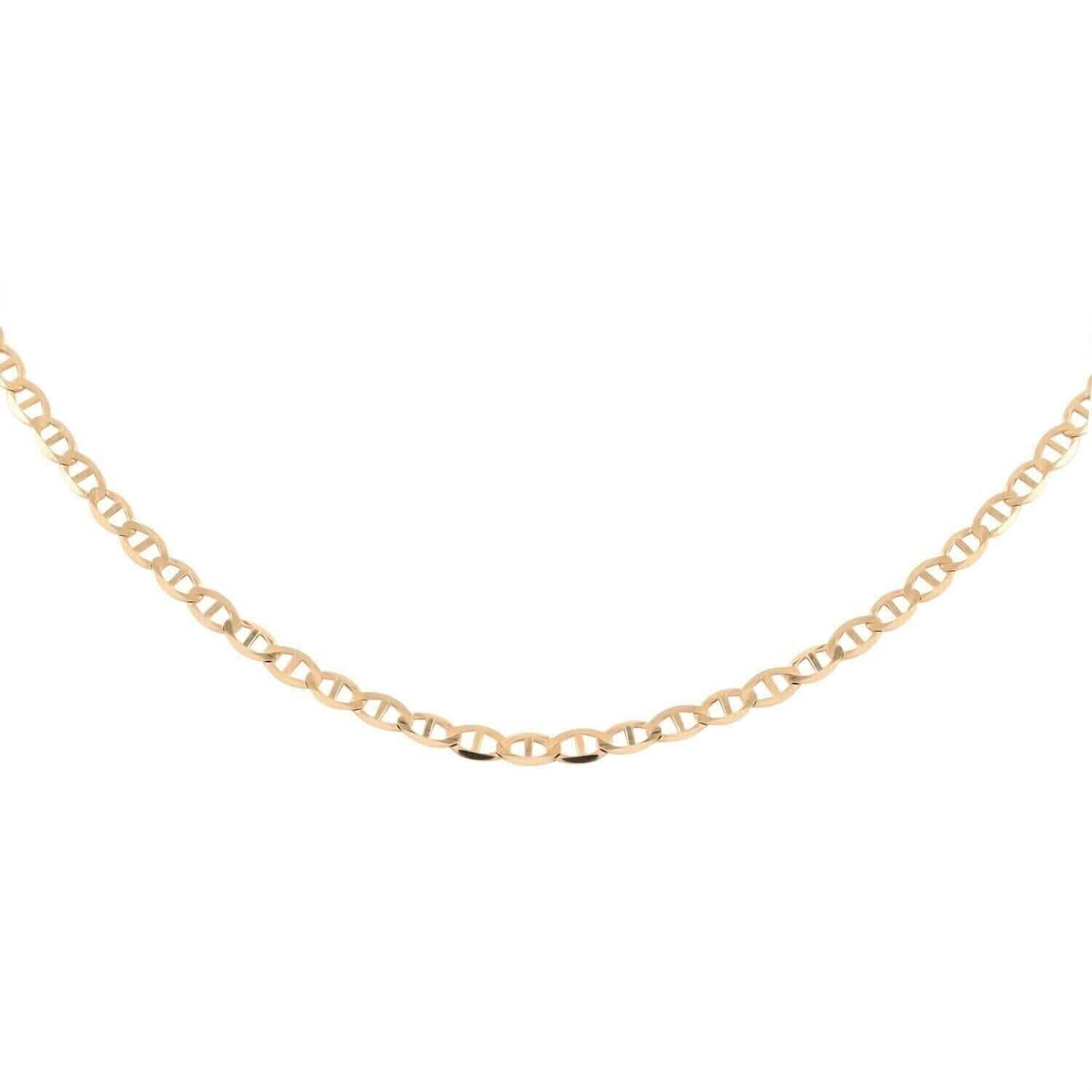 10K Solid Yellow Gold Mariner Anchor Link Chain Necklace DailySale