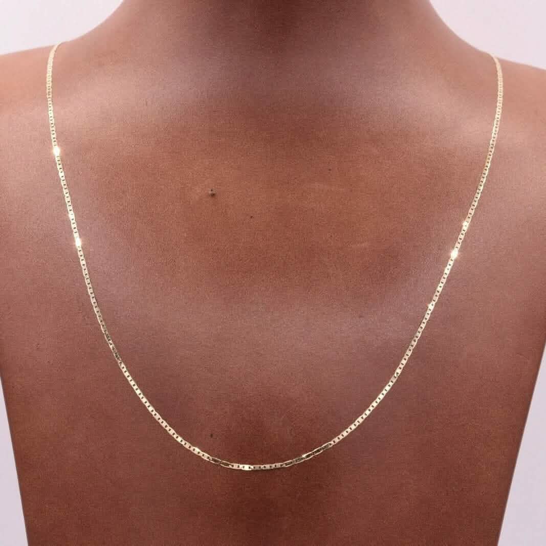 10K Solid Yellow Gold Mariner Anchor Link Chain Necklace DailySale