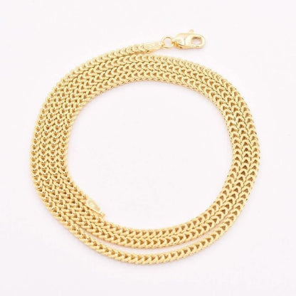 10K Yellow Gold 2MM Wheat Franco Box Chain Pendant Necklace DailySale