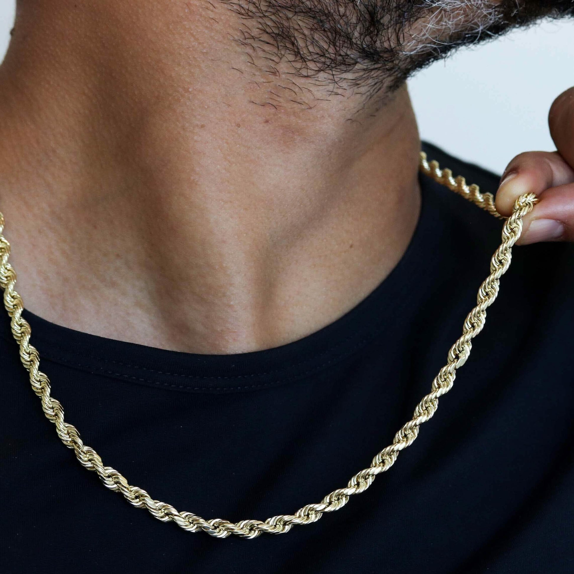 10K Yellow Gold 6MM Diamond Cut Rope Chain Necklace DailySale