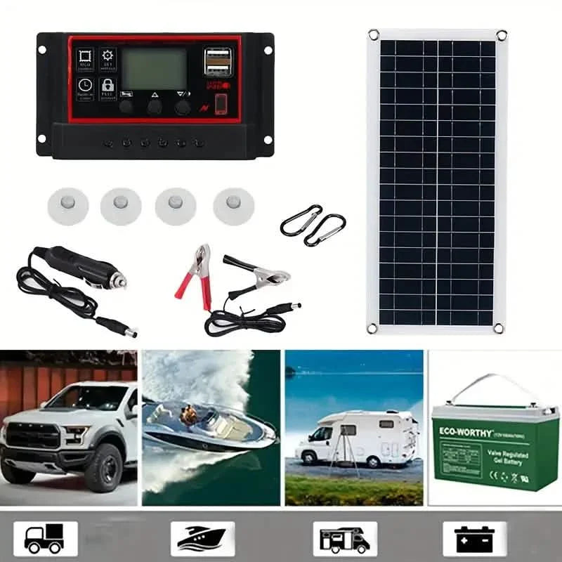 10W Solar Panel 18V Solar Cell 60A&100A Controller Solar Panels DailySale