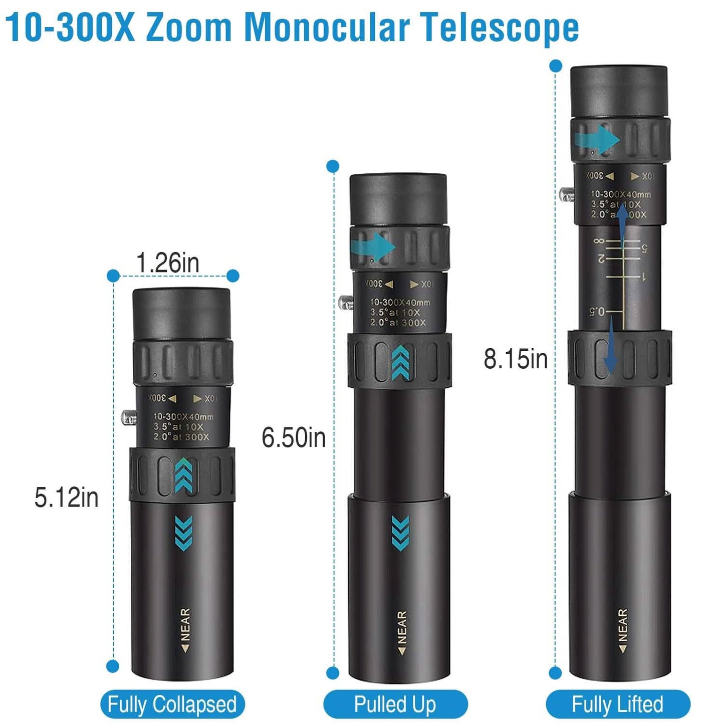 10X-300X Zoom Monocular Telescope High Definition Phone Telephoto Lens DailySale