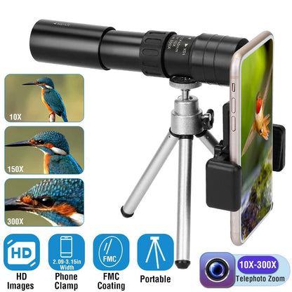 10X-300X Zoom Monocular Telescope High Definition Phone Telephoto Lens DailySale