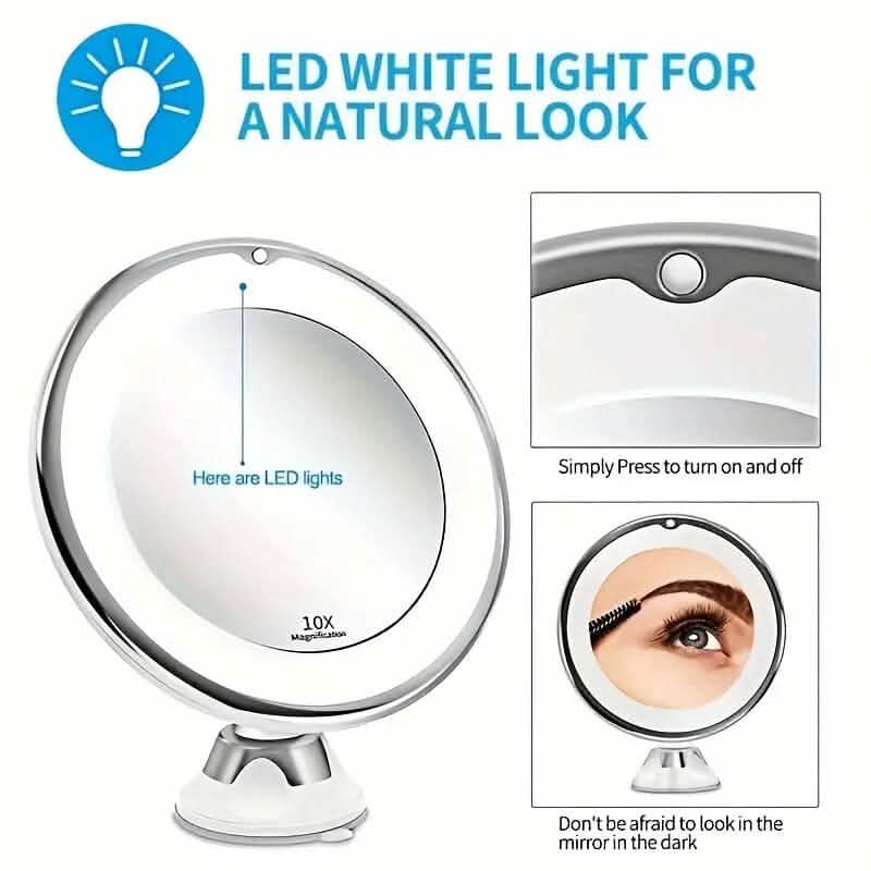 10X Magnifying LED Lighted Makeup Mirror DailySale