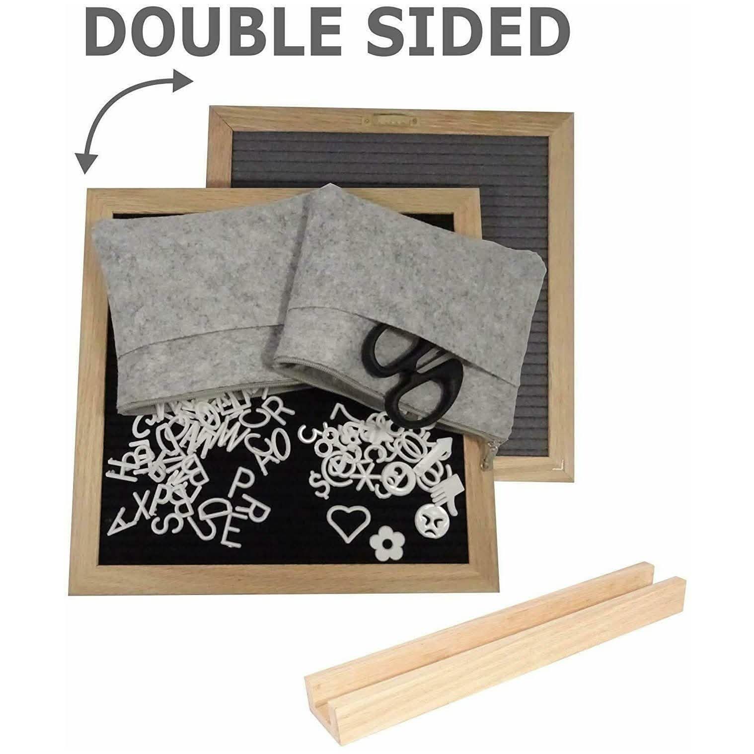 10"x10" Double Sided Black and Gray Felt Letter Board DailySale
