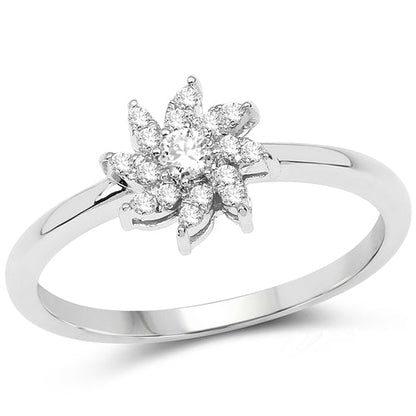 0.18 Carat Genuine White Diamond 14K White Gold Ring (E-F-G Color, SI Clarity) Bids.com