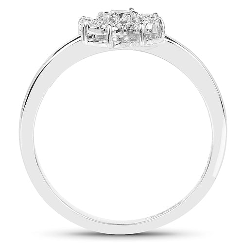 0.18 Carat Genuine White Diamond 14K White Gold Ring (E-F-G Color, SI Clarity) Bids.com