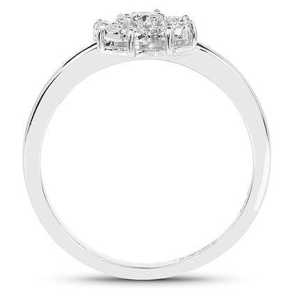 0.18 Carat Genuine White Diamond 14K White Gold Ring (E-F-G Color, SI Clarity) Bids.com