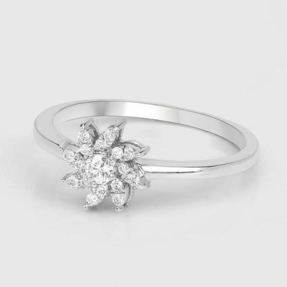 0.18 Carat Genuine White Diamond 14K White Gold Ring (E-F-G Color, SI Clarity) Bids.com