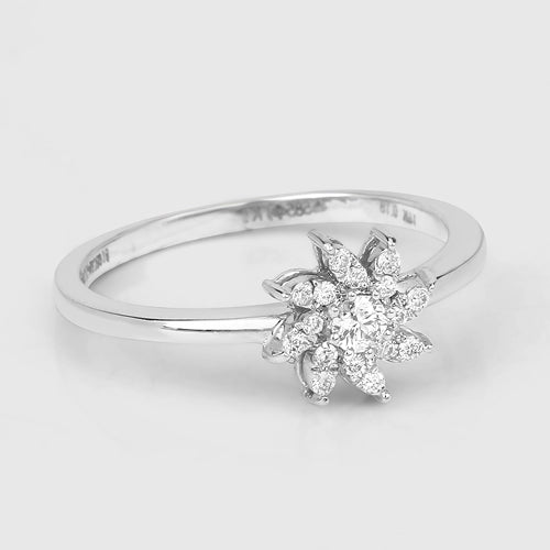 0.18 Carat Genuine White Diamond 14K White Gold Ring (E-F-G Color, SI Clarity) Bids.com