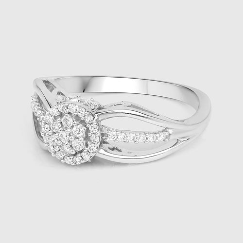 0.25 Carat Genuine White Diamond 14K White Gold Ring (E-F Color, SI Clarity) Bids.com