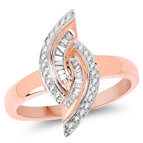 0.29 Carat Genuine White Diamond 14K Rose Gold Ring (E-F Color, SI1-SI2 Clarity) Bids.com