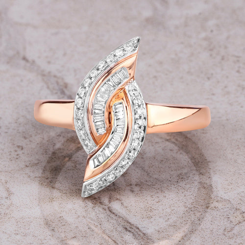 0.29 Carat Genuine White Diamond 14K Rose Gold Ring (E-F Color, SI1-SI2 Clarity) Bids.com