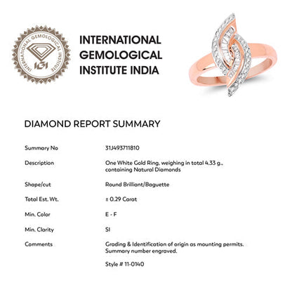 0.29 Carat Genuine White Diamond 14K Rose Gold Ring (E-F Color, SI1-SI2 Clarity) Bids.com