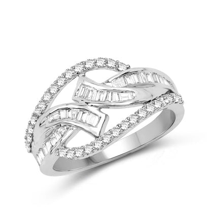 0.72 Carat Genuine White Diamond 14K White Gold Ring (E-F-G Color, VS-SI Clarity) Bids.com