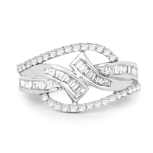 0.72 Carat Genuine White Diamond 14K White Gold Ring (E-F-G Color, VS-SI Clarity) Bids.com