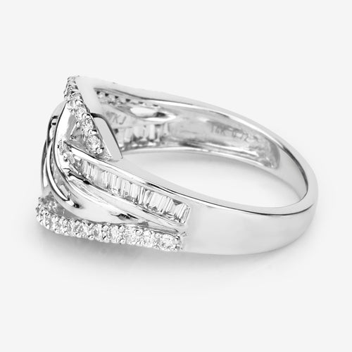 0.72 Carat Genuine White Diamond 14K White Gold Ring (E-F-G Color, VS-SI Clarity) Bids.com