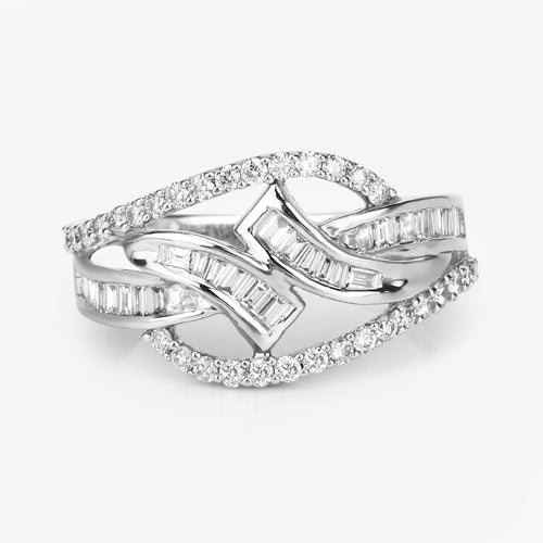 0.72 Carat Genuine White Diamond 14K White Gold Ring (E-F-G Color, VS-SI Clarity) Bids.com