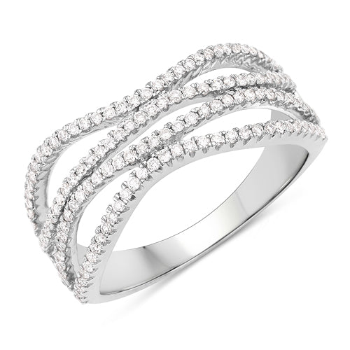 0.46 Carat Genuine White Diamond 14K White Gold Ring (F-G Color, SI Clarity) Bids.com