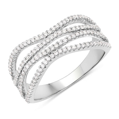 0.46 Carat Genuine White Diamond 14K White Gold Ring (F-G Color, SI Clarity) Bids.com