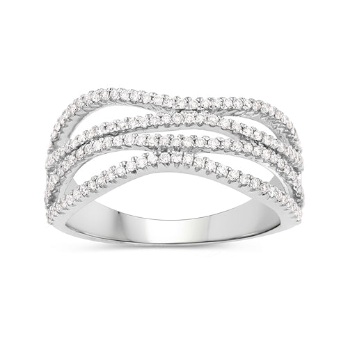 0.46 Carat Genuine White Diamond 14K White Gold Ring (F-G Color, SI Clarity) Bids.com