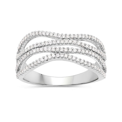 0.46 Carat Genuine White Diamond 14K White Gold Ring (F-G Color, SI Clarity) Bids.com