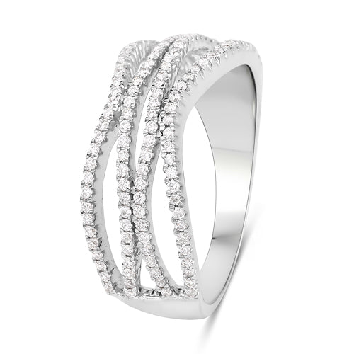 0.46 Carat Genuine White Diamond 14K White Gold Ring (F-G Color, SI Clarity) Bids.com