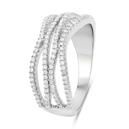 0.46 Carat Genuine White Diamond 14K White Gold Ring (F-G Color, SI Clarity) Bids.com