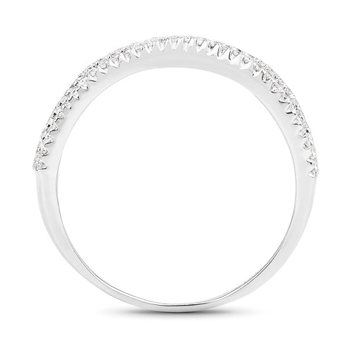 0.46 Carat Genuine White Diamond 14K White Gold Ring (F-G Color, SI Clarity) Bids.com