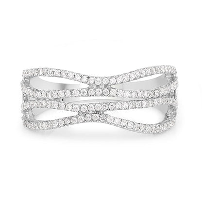 0.46 Carat Genuine White Diamond 14K White Gold Ring (F-G Color, SI Clarity) Bids.com