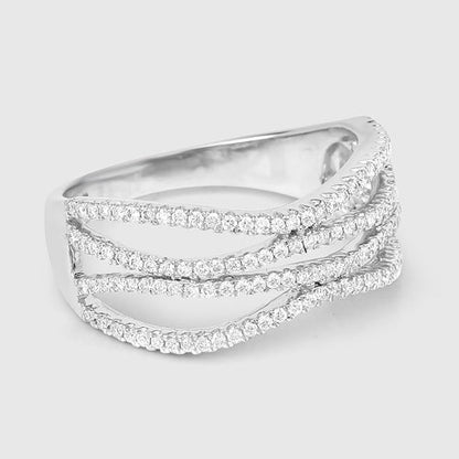 0.46 Carat Genuine White Diamond 14K White Gold Ring (F-G Color, SI Clarity) Bids.com