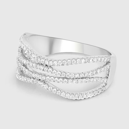 0.46 Carat Genuine White Diamond 14K White Gold Ring (F-G Color, SI Clarity) Bids.com