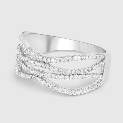 0.46 Carat Genuine White Diamond 14K White Gold Ring (F-G Color, SI Clarity) Bids.com