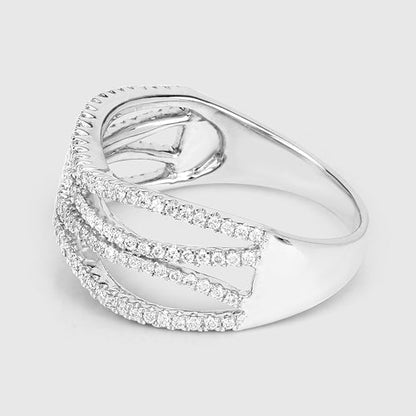 0.46 Carat Genuine White Diamond 14K White Gold Ring (F-G Color, SI Clarity) Bids.com