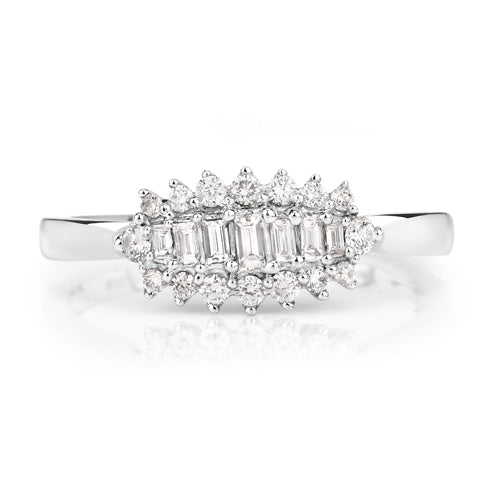 0.37 Carat Genuine White Diamond 14K White Gold Ring (E-F Color, VS-SI Clarity) Bids.com