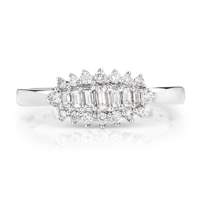 0.37 Carat Genuine White Diamond 14K White Gold Ring (E-F Color, VS-SI Clarity) Bids.com