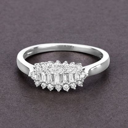 0.37 Carat Genuine White Diamond 14K White Gold Ring (E-F Color, VS-SI Clarity) Bids.com