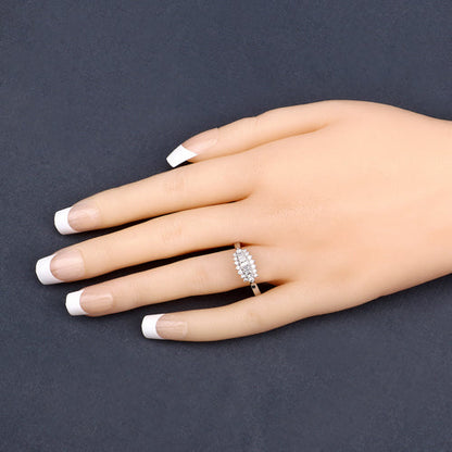 0.37 Carat Genuine White Diamond 14K White Gold Ring (E-F Color, VS-SI Clarity) Bids.com