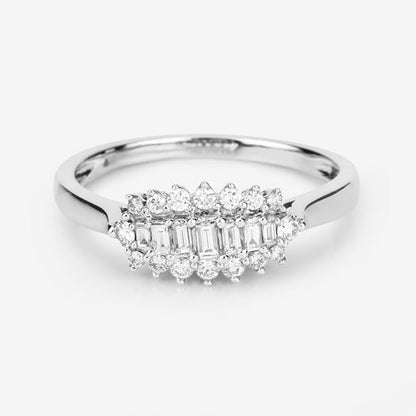 0.37 Carat Genuine White Diamond 14K White Gold Ring (E-F Color, VS-SI Clarity) Bids.com