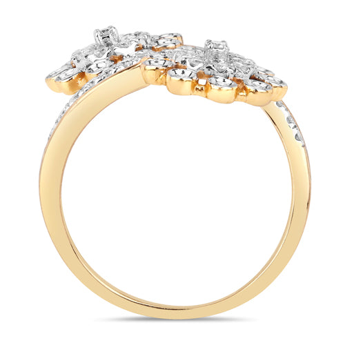 0.56 Carat Genuine White Diamond 14K Yellow Gold Ring (E-F Color, SI1-SI2 Clarity) Bids.com