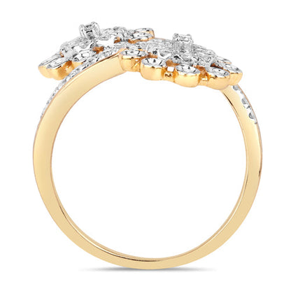 0.56 Carat Genuine White Diamond 14K Yellow Gold Ring (E-F Color, SI1-SI2 Clarity) Bids.com