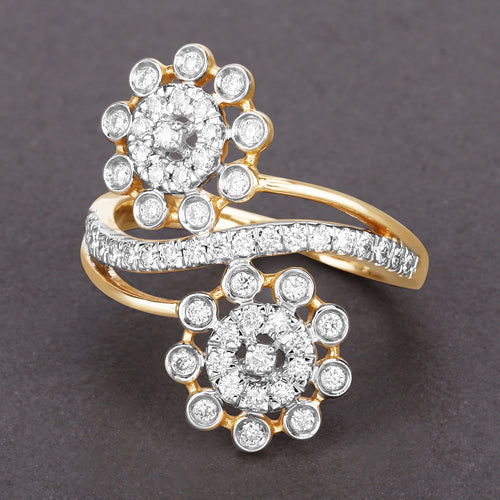0.56 Carat Genuine White Diamond 14K Yellow Gold Ring (E-F Color, SI1-SI2 Clarity) Bids.com