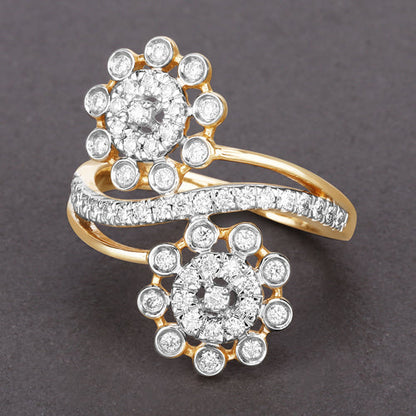 0.56 Carat Genuine White Diamond 14K Yellow Gold Ring (E-F Color, SI1-SI2 Clarity) Bids.com
