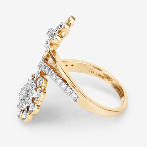 0.56 Carat Genuine White Diamond 14K Yellow Gold Ring (E-F Color, SI1-SI2 Clarity) Bids.com