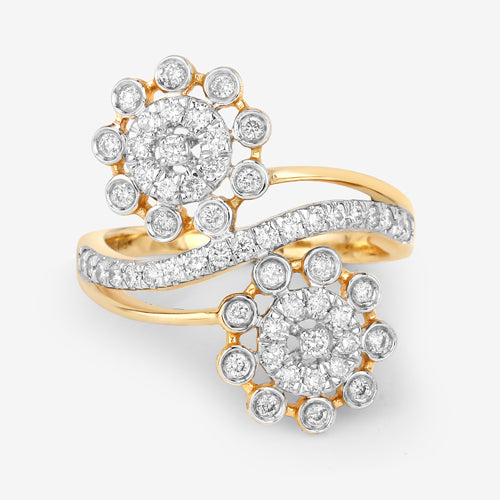 0.56 Carat Genuine White Diamond 14K Yellow Gold Ring (E-F Color, SI1-SI2 Clarity) Bids.com