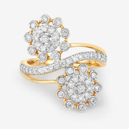 0.56 Carat Genuine White Diamond 14K Yellow Gold Ring (E-F Color, SI1-SI2 Clarity) Bids.com