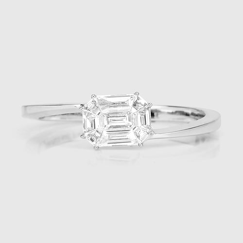 0.33 Carat Genuine White Diamond 18K White Gold Ring (F-G Color, VVS-VS Clarity) Bids.com