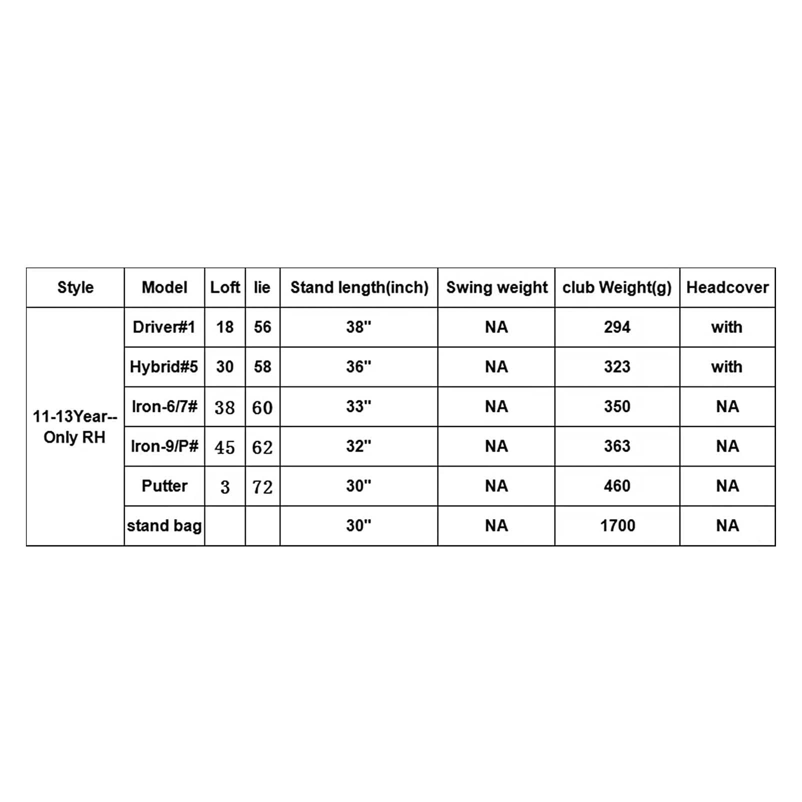 11-13 Age Lightweight Junior Golf Clubs DailySale