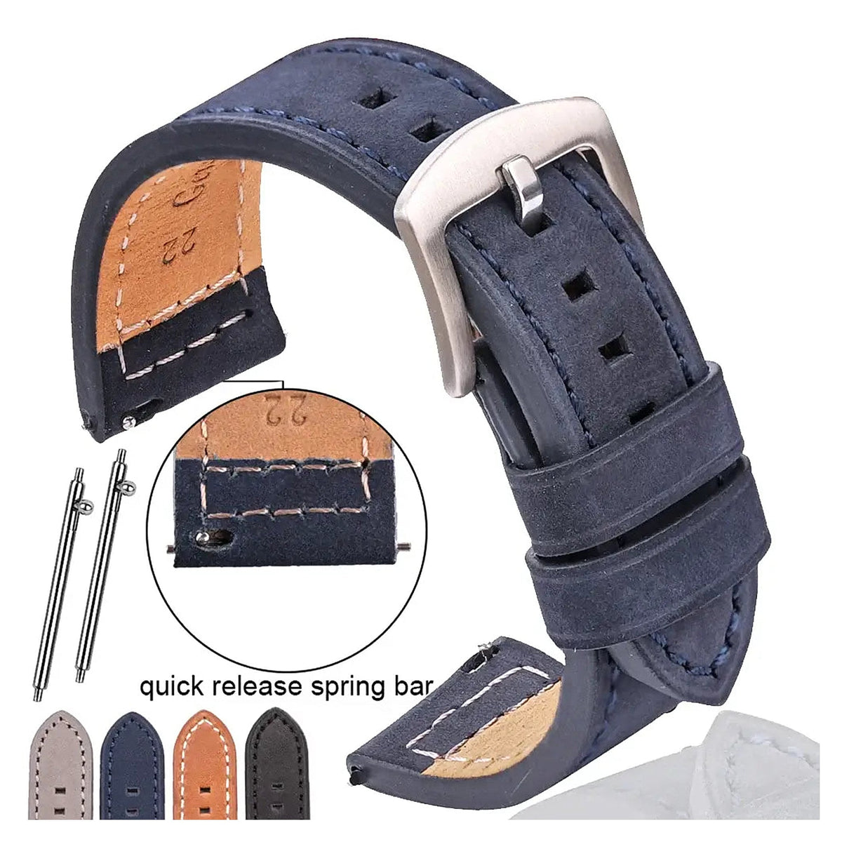 Suunto Race, Vertical & 9 Peak Leather Band with Square Holes BandsCo Straps
