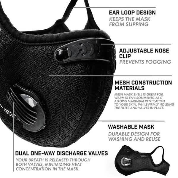 11-Piece Set: Breathable Bacteria-Proof Sport Face Mask with Activated Carbon PM 2.5 DailySale